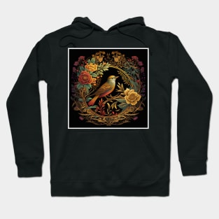 Bird with Floral Ornament Hoodie